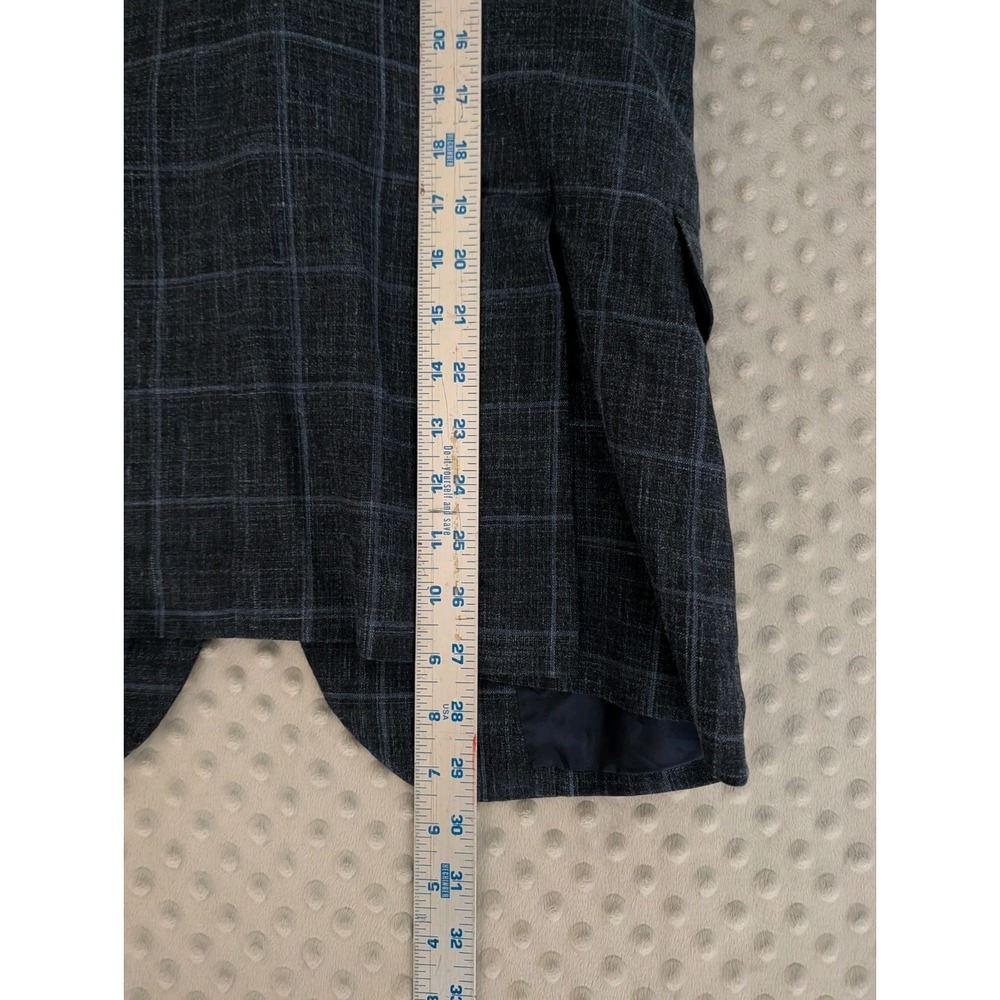 Sid Mashburn Blazer Men's 36S Navy Check Wool Silk Linen Suit Jacket Half Lined - Picture 8 of 16